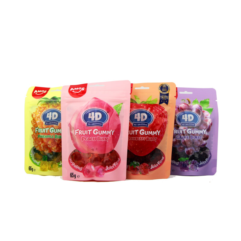 4D Fruit Gummy - Pack découverte (Grape - Peach - Strawberry - Pineapple) - bonbons épluchables
