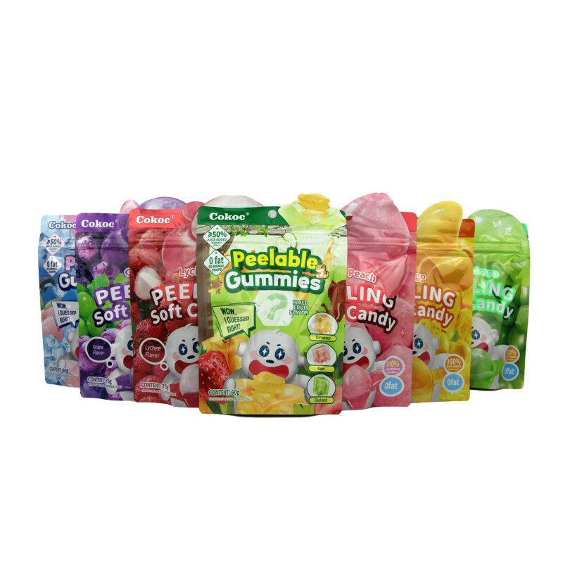 Peeling Soft Candy - Pack découverte (Mixed Fruit Soda - Grape - Lychee - Mixed Fruit - Green Grape - Lychee - Mango) bonbons à éplucher