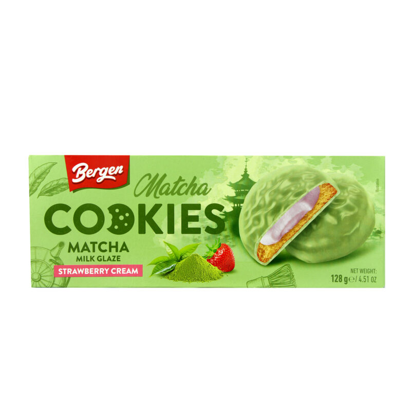 Cookies Matcha Milk Glaze Strawberry Cream