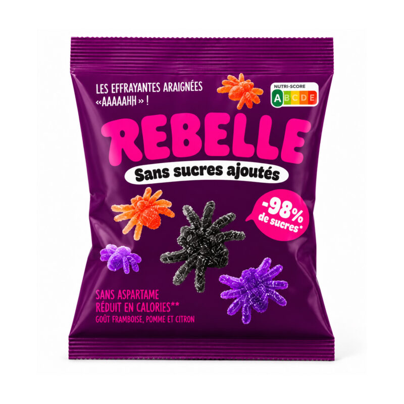 Bonbons Rebelle Araignées Halloween sans sucres ajoutés
