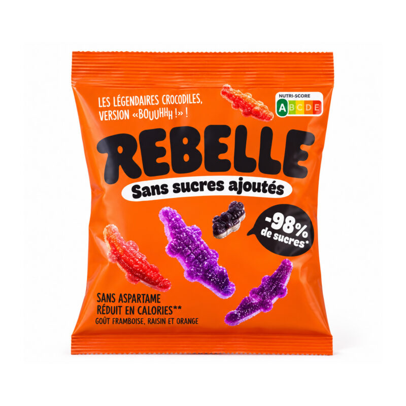 Bonbons Rebelle Crocodiles Halloween sans sucres ajoutés