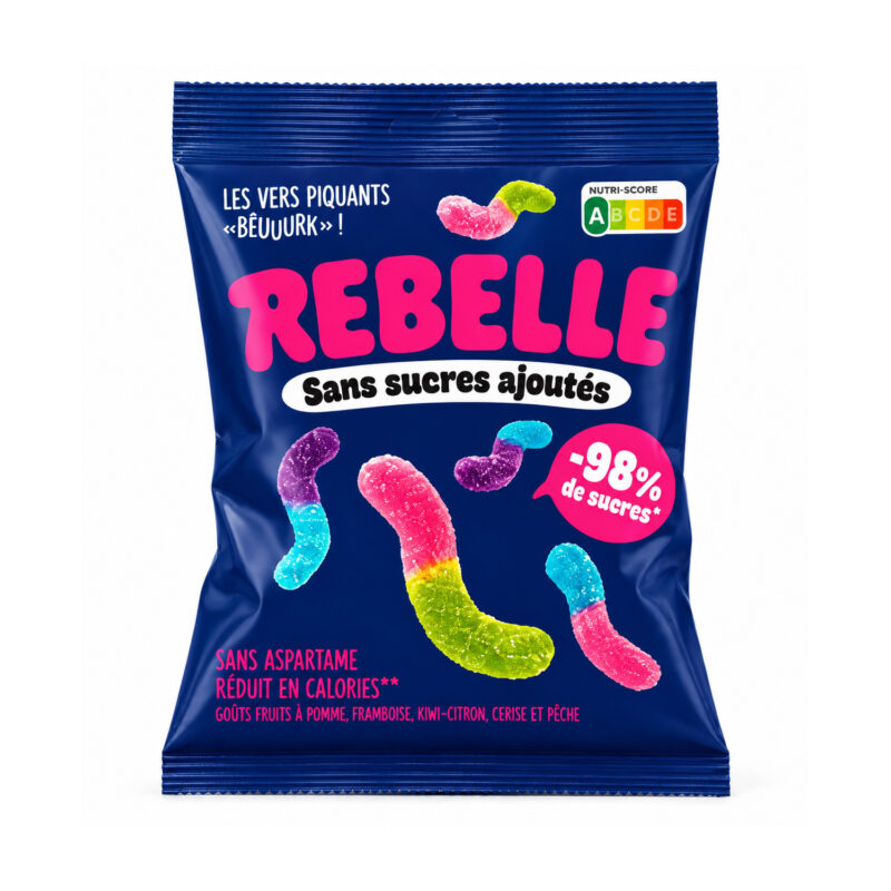 Bonbons Rebelle Vers Piquants Halloween sans sucres ajoutés